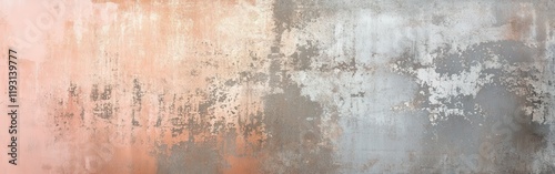 Sophisticated textured metal background transitioning from soft pewter gray to pale rose gold for modern design projects