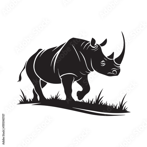 A Rhino Vector Silhouette is a stylized, scalable image of a rhinoceros created using vector graphics. This type of graphic is characterized by its crisp, clean lines and solid, filled shapes that for