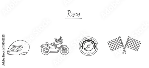 Motorsport and Auto Racing vector icons photo