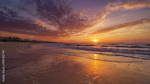 sunset on the beach