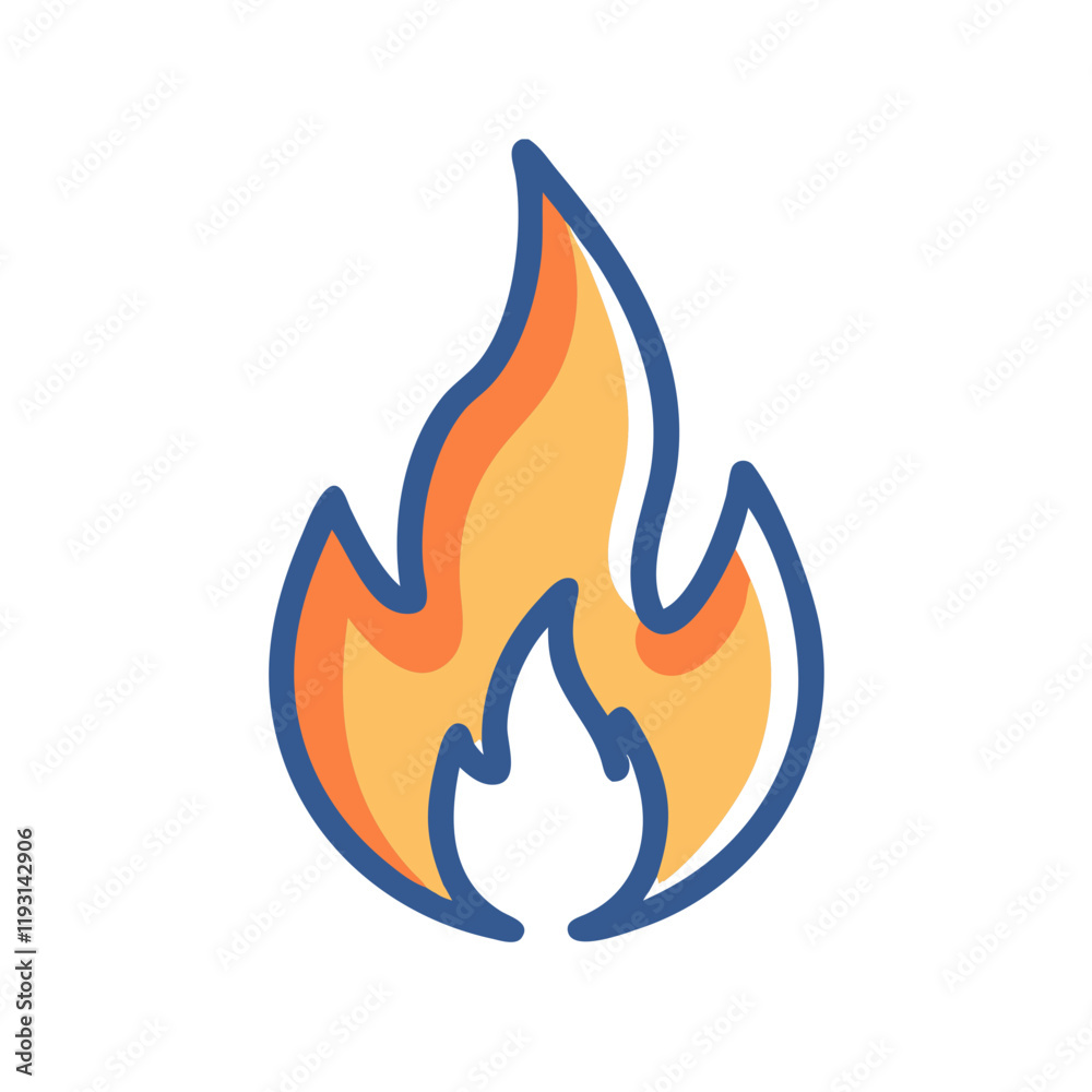 Flame Icon illustration on a white background Flame Icon illustration on a white background
