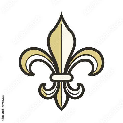 Fleur De Lis Icon in elegant design on white background