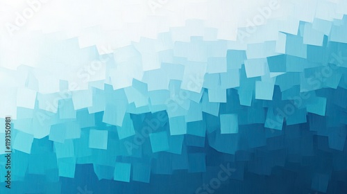Gradients of pencil strokes create a tranquil atmosphere with soft blue hues blending harmoniously on a canvas
