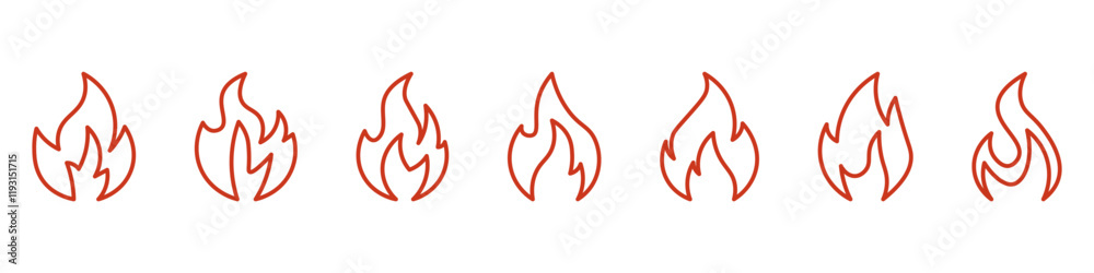 Fire icons .Fire icon collection.Flat style.Vector illustration. Fire icons .Fire icon collection.Flat style.Vector illustration.