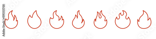 Fire  icons .Fire icon collection.Flat  style.Vector illustration.