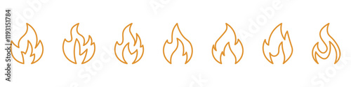Fire  icons .Fire icon collection.Flat  style.Vector illustration.