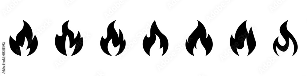 Fire icons .Fire icon collection.Flat style.Vector illustration. Fire icons .Fire icon collection.Flat style.Vector illustration.