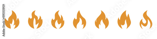 Fire  icons .Fire icon collection.Flat  style.Vector illustration.