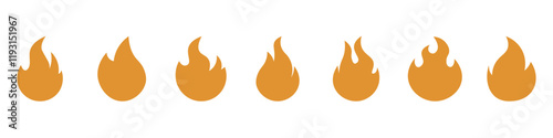 Fire  icons .Fire icon collection.Flat  style.Vector illustration.