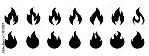 Fire  icons .Fire icon collection.Flat  style.Vector illustration.