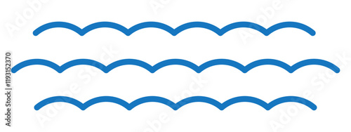 Line waves icons .Waves icon collection.Line style.Vector illustration.