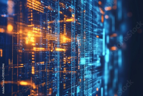 Wallpaper Mural glowing blockchain concept visualized with abstract patterns symbolizing data security and decentralized networks Torontodigital.ca