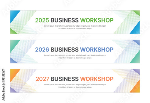 Set of business banner design templates in modern, abstract pattern style for seminar, conference, workshop, event and presentations. Layout design template for banner, flyer, brochure, panel etc.