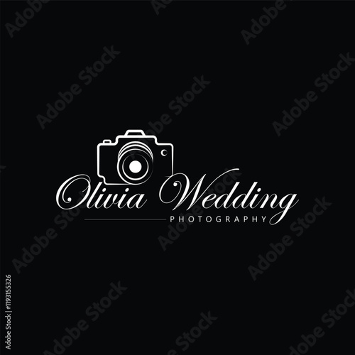 camera logo, modern photography signature logo icon vector