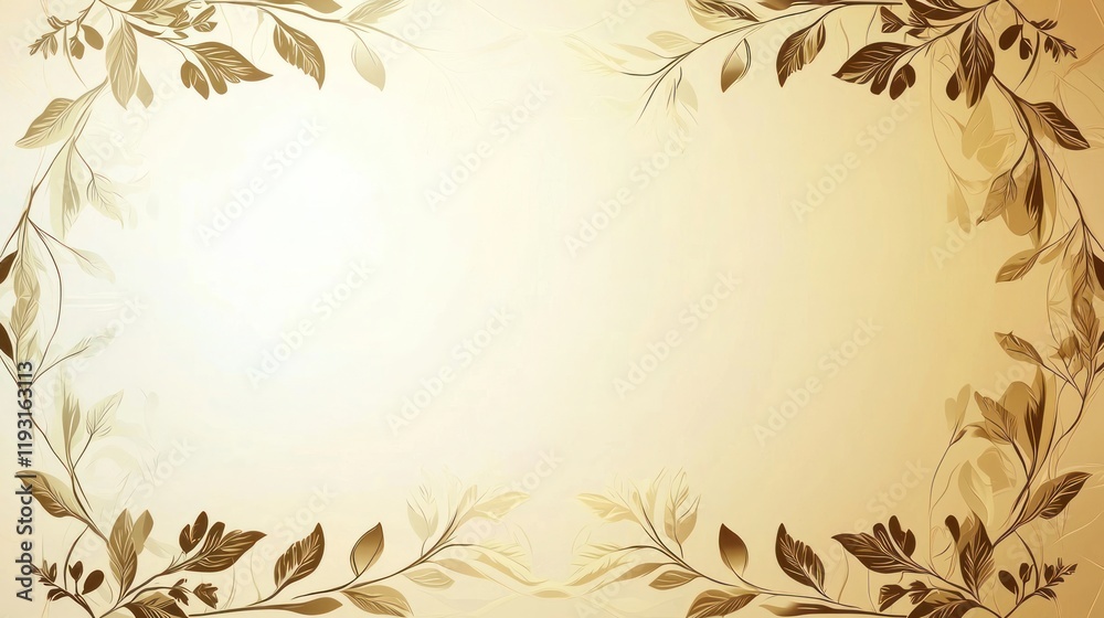 custom made wallpaper toronto digitalA luxurious gold and white gradient background with laurel wreaths framing the edges.