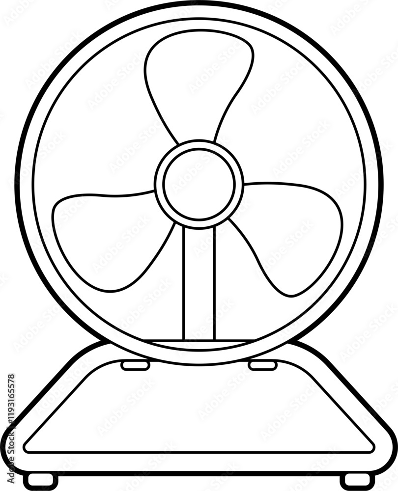 Industrial floor fan outline vector Industrial floor fan outline vector