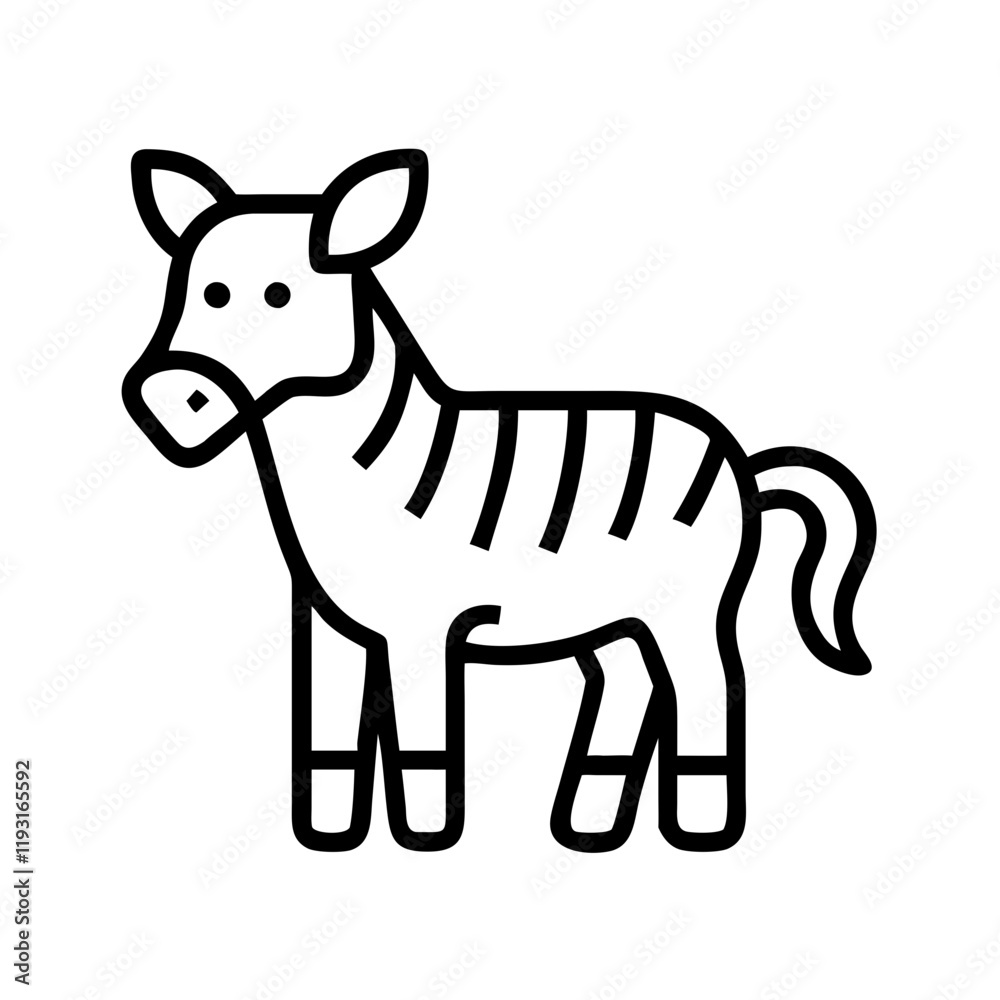 Fototapeta premium zebra icon, zebra line art - simple line art of zebra, perfect for zebra logos and icons and themed design