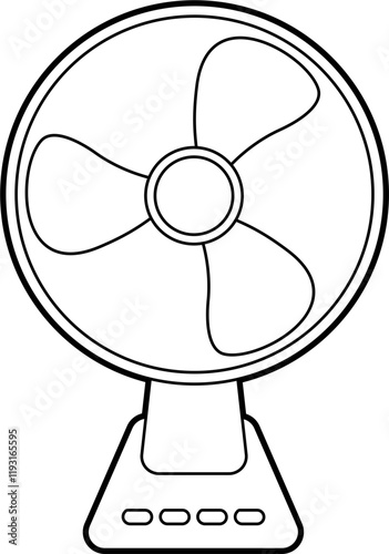 Electric table fan outline vector