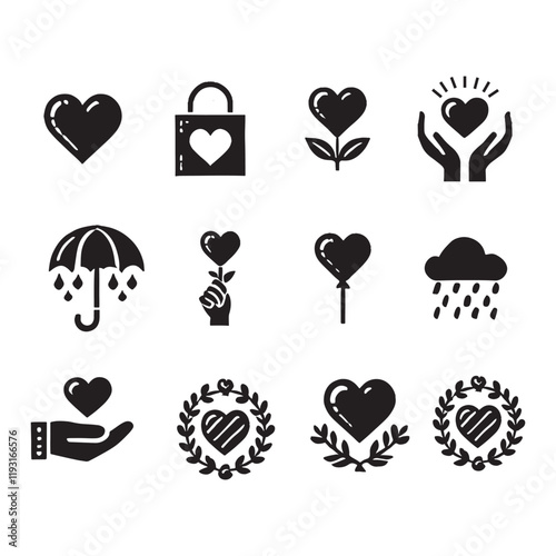love lock icon set