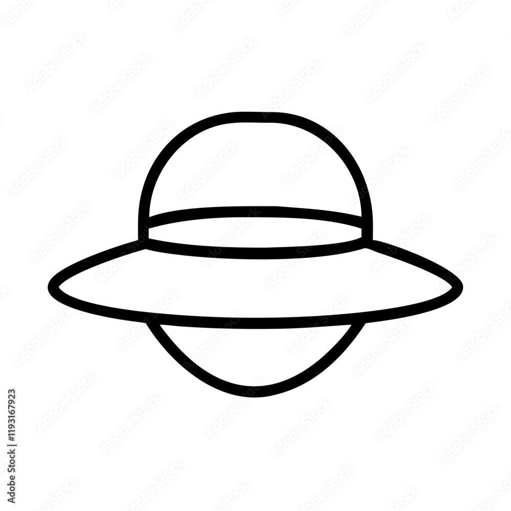 safari hat icon, safari hat line art - simple line art of safari hat, perfect for safari hat logos and icons and themed design safari hat icon, safari hat line art - simple line art of safari hat, perfect for safari hat logos and icons and themed design