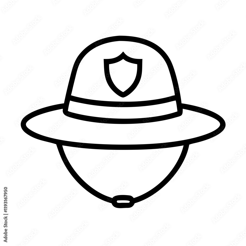safari hat with badge icon, safari hat with badge line art - simple line art of safari hat with badge, perfect for safari hat with badge logos and icons and themed design safari hat with badge icon, safari hat with badge line art - simple line art of safari hat with badge, perfect for safari hat with badge logos and icons and themed design