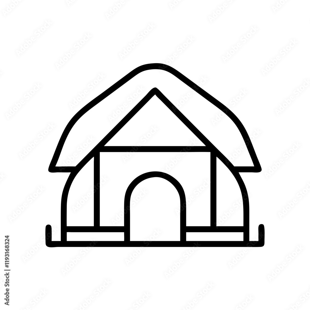 safari lodge icon, safari lodge line art - simple line art of safari lodge, perfect for safari lodge logos and icons and themed design safari lodge icon, safari lodge line art - simple line art of safari lodge, perfect for safari lodge logos and icons and themed design