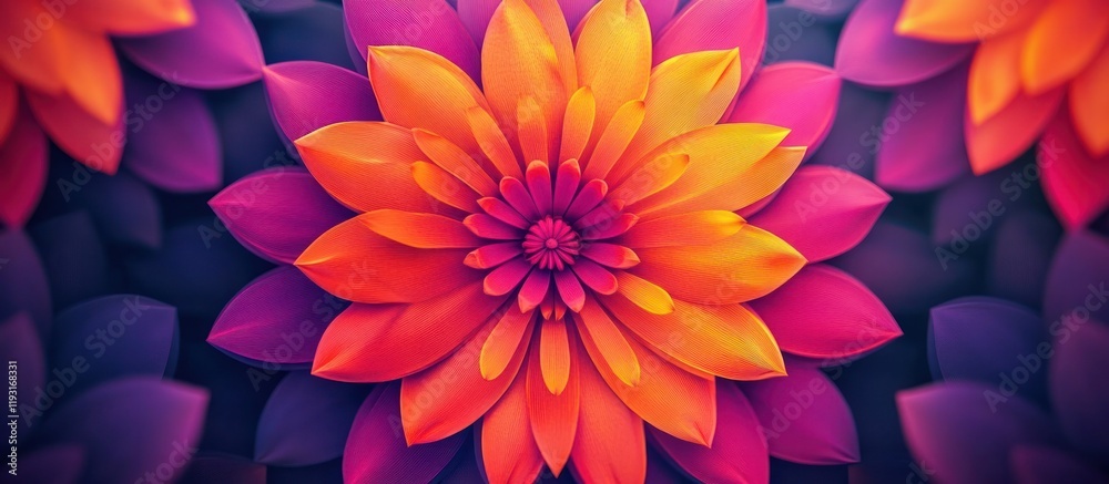 Obraz premium Mesmerizing Floral Artwork with Vibrant Blooming Petals in Striking Vivid Colors and Intricate Elegant Patterns
