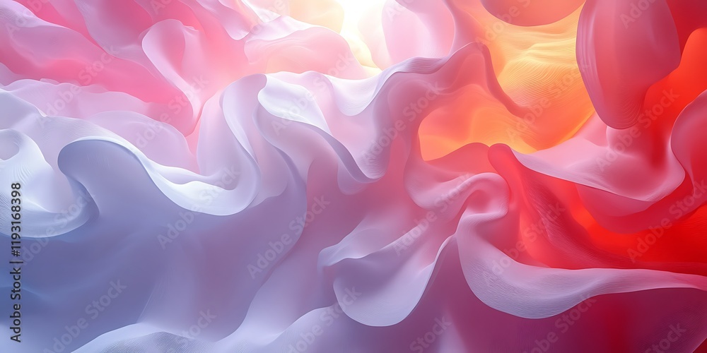 Obraz premium Pastel fabric swirls, light background, abstract texture. Website design