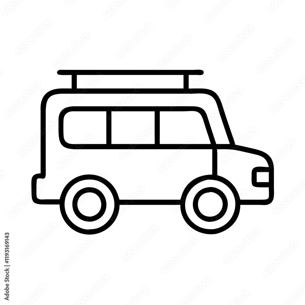 Obraz premium safari vehicle roof hatch icon, safari vehicle roof hatch line art - simple line art of safari vehicle roof hatch, perfect for safari vehicle roof hatch logos and icons and themed design