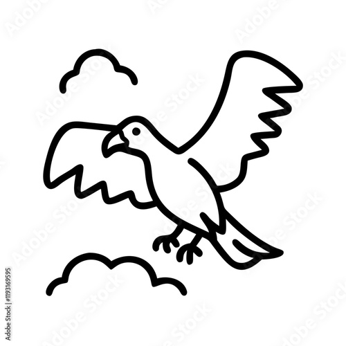 vulture in sky icon, vulture in sky line art - simple line art of vulture in sky, perfect for vulture in sky logos and icons and themed design photo