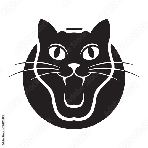 A cat logo silhouette could be described as a sleek, minimalist design featuring the graceful outline of a cat. The silhouette captures the essence of a feline's elegant posture .