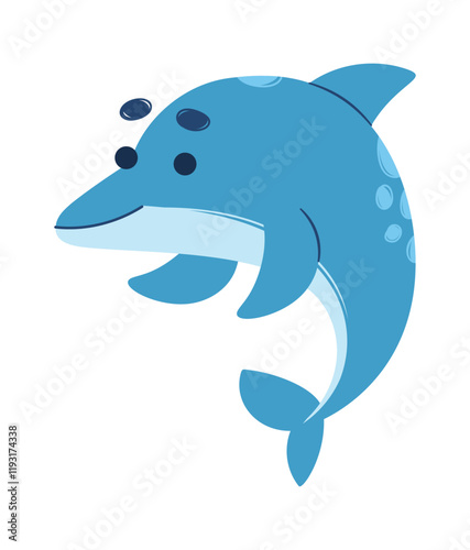 Cute dolphin underwater animal character