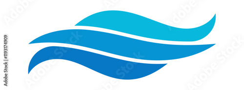 Blue wave water symbol design