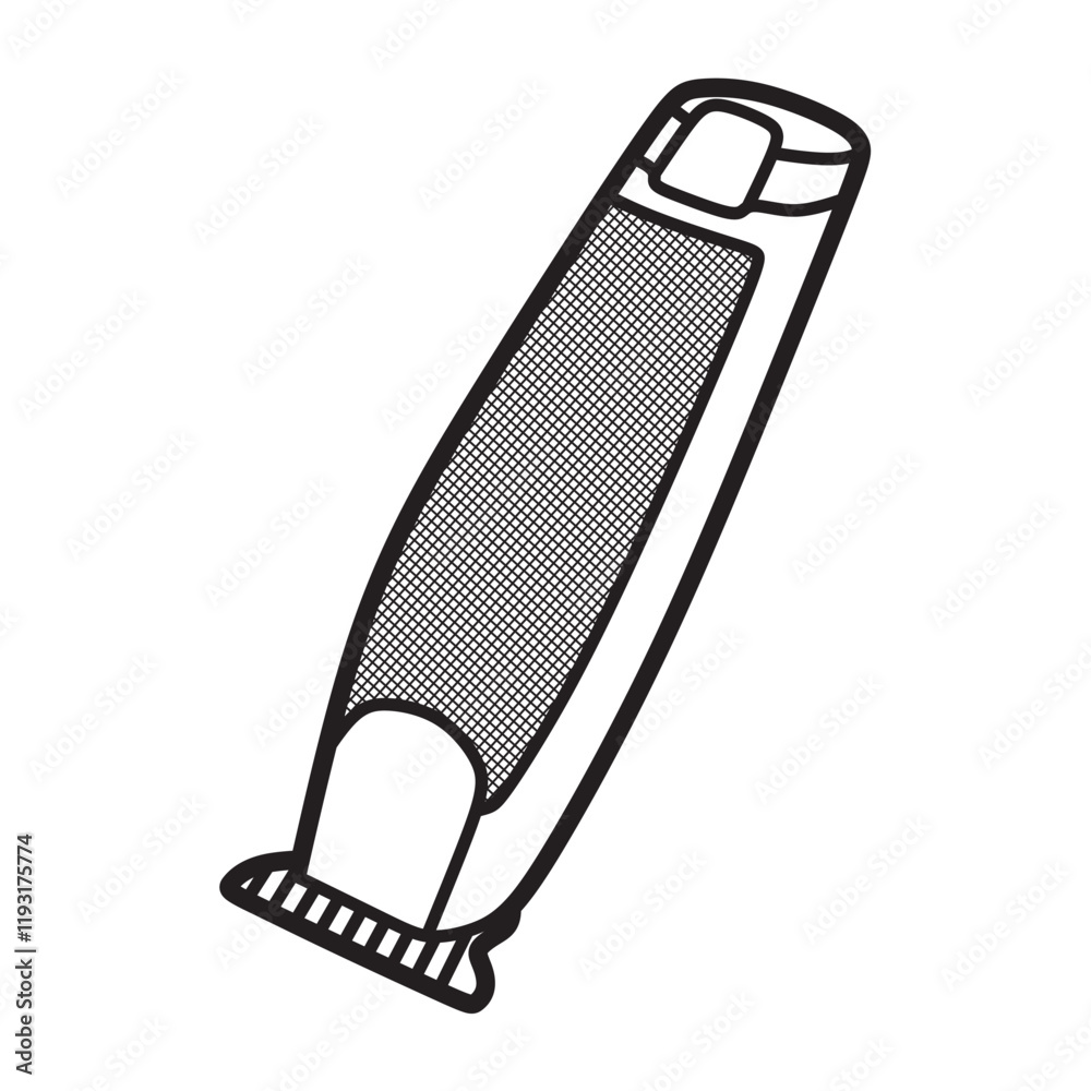 black and white line art vector image battery powered hair clipper