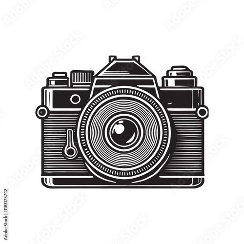 camera silhouette vector illustration isolated on a white background