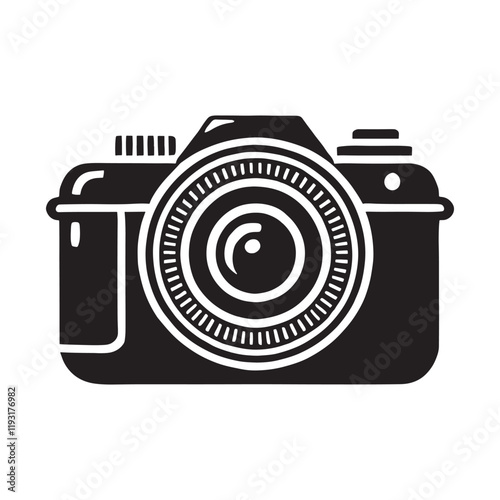 camera silhouette vector illustration isolated on a white background
