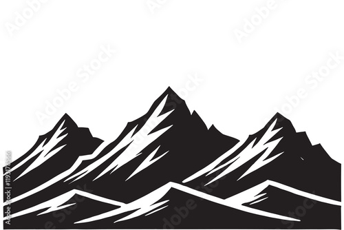 Mountain silhouette vector illustration isolated on a white background