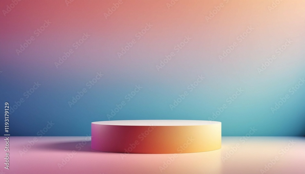 Wide gradient abstract finish featuring small circular podium Wide gradient abstract finish featuring small circular podium