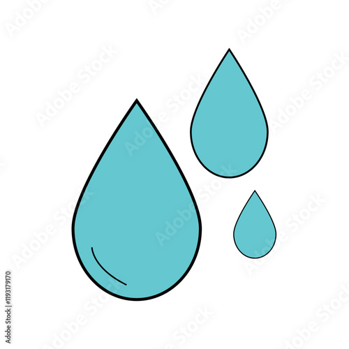 water droplets silhouette icon design template