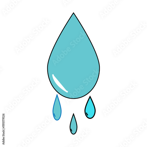 water droplets silhouette icon design template