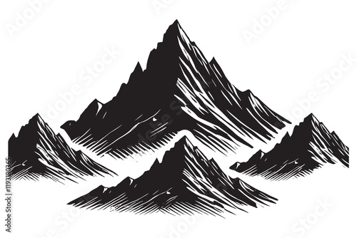 Mountain silhouette vector illustration isolated on a white background