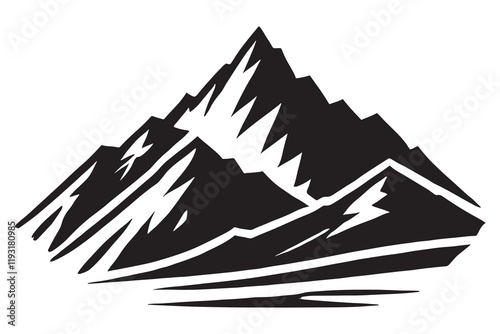 Mountain silhouette vector illustration isolated on a white background