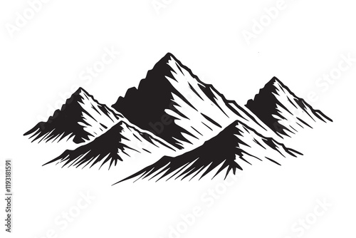 Mountain silhouette vector illustration isolated on a white background