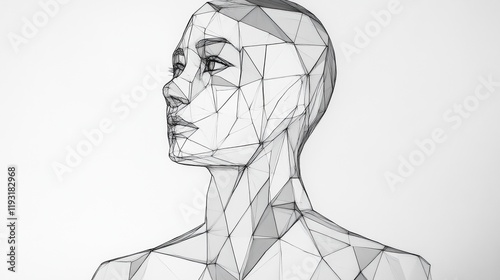 Fototapeta Naklejka Na Ścianę i Meble -  Geometric female bust