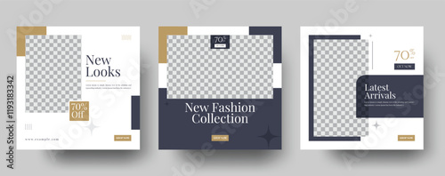 Stylish Social Media Posts for a Fashion Brand Featuring Men's and Women's Clothing