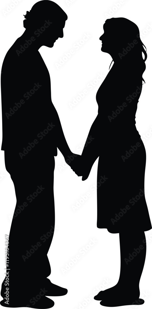 Adobe Illustratcouple holding hands silhouette vector illustration, valentine day Adobe Illustratcouple holding hands silhouette vector illustration, valentine day
