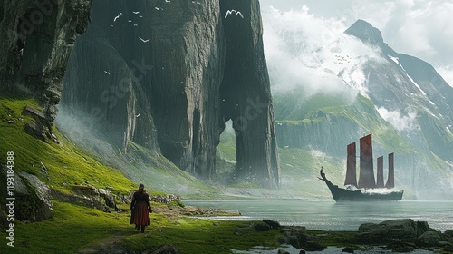 A breathtaking fjord, showcasing dramatic cliffs and tranquil waters, inviting exploration and adventure