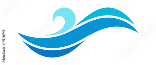 Water wave ornate logo design