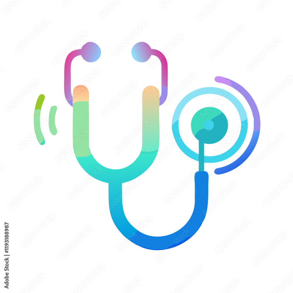 Gradient stethoscope symbolizing healthcare innovation Gradient stethoscope symbolizing healthcare innovation