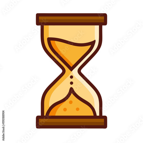 Classic hourglass with golden sand symbolizing time